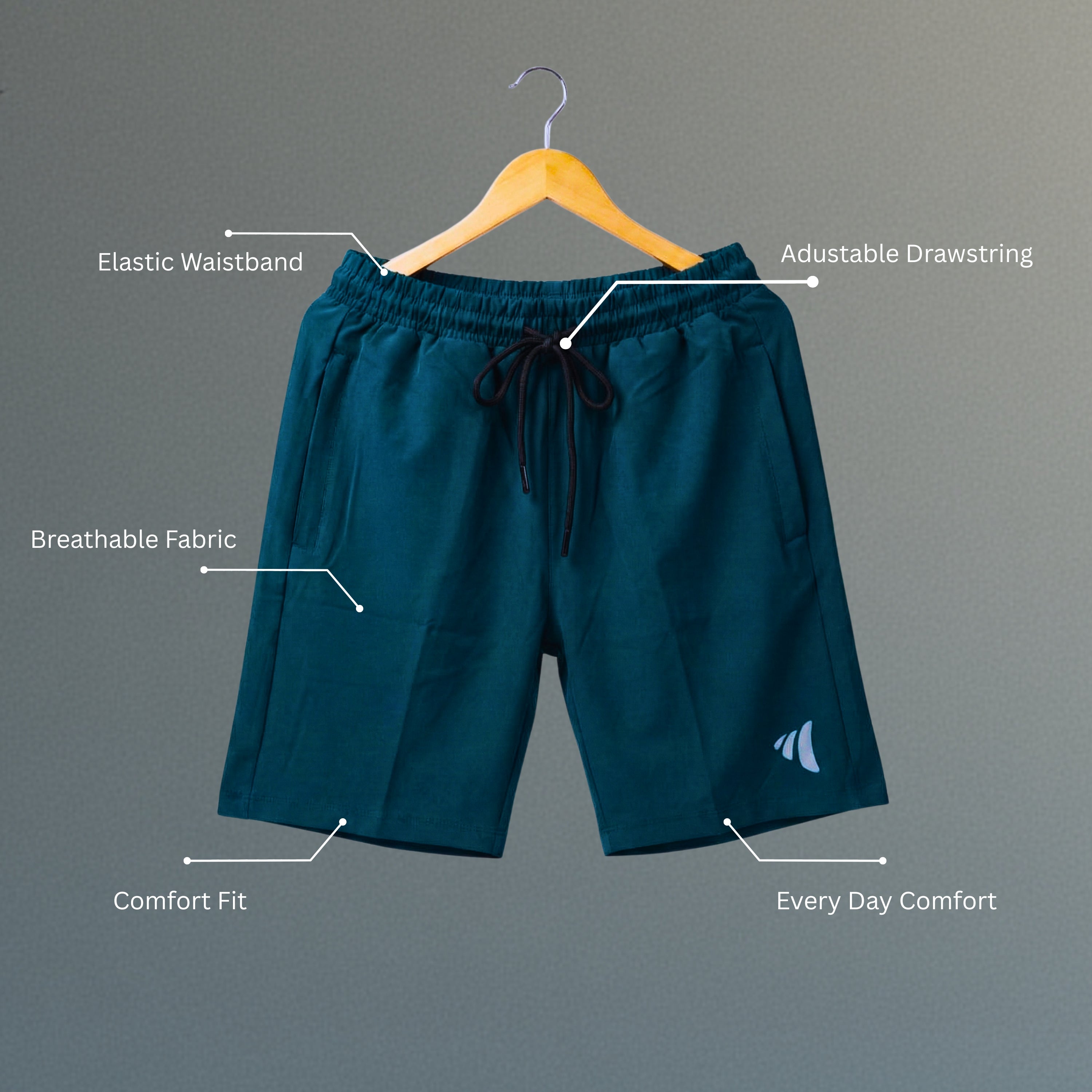 Men's Quick Dry Drawstring Lightweight Shorts with Pockets