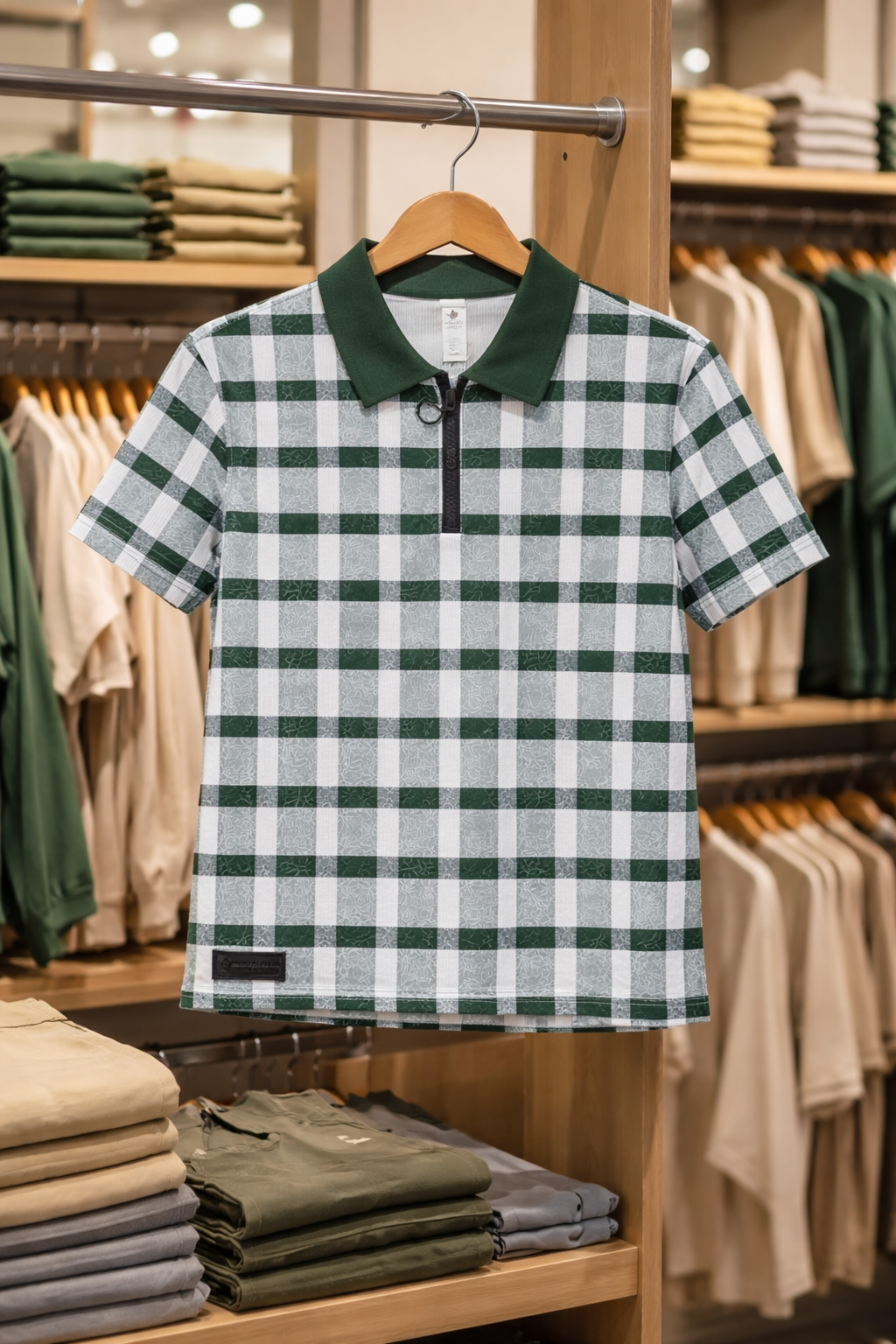Classic Green Check Polo