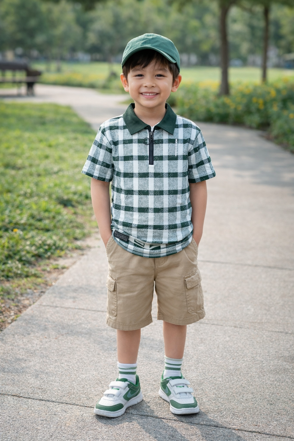Classic Green Check Polo