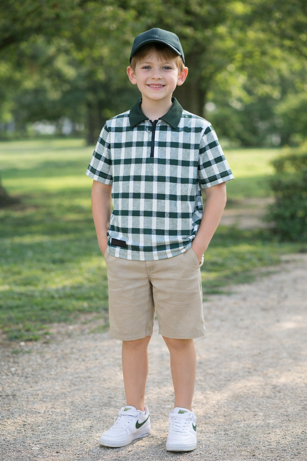 Classic Green Check Polo
