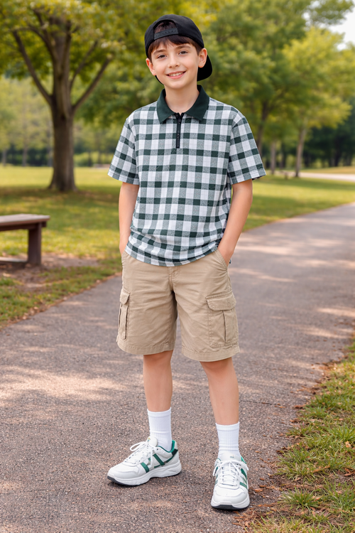 Classic Green Check Polo